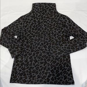 Ann Taylor Leopard Mock Neck Top- Small Petite